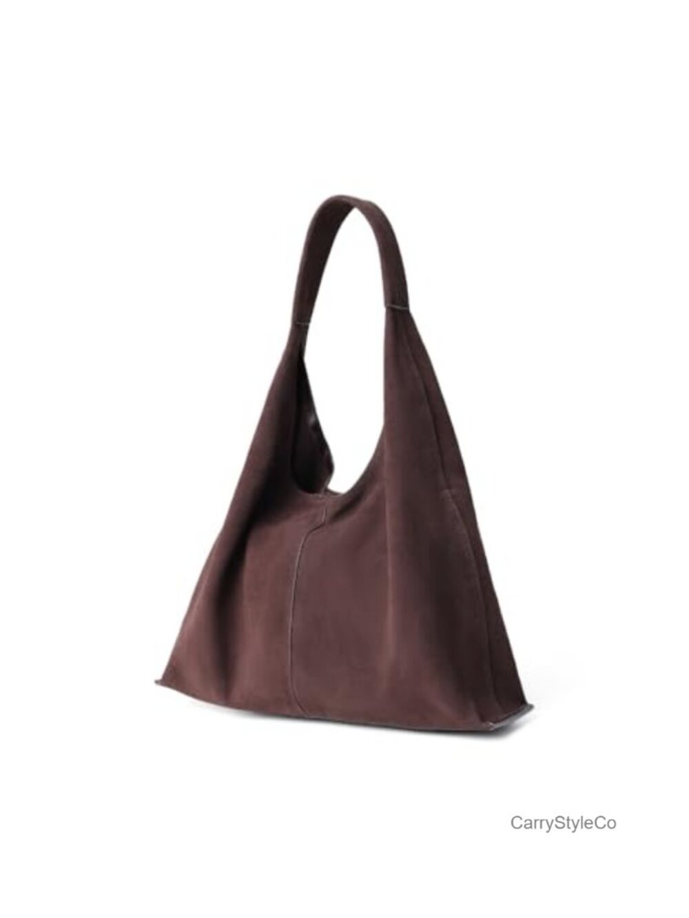 Genuine Suede Leather Hobo Bag Oversized Crescent Shoulder Tote with Detachable